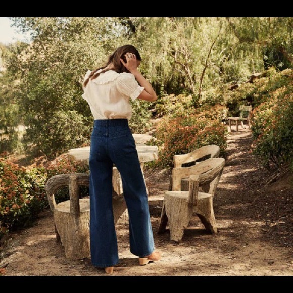 NWT Doen wide legged viva denim high waisted jeans - Picture 2 of 7